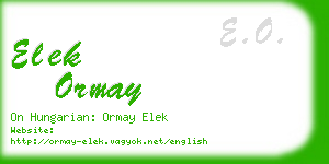 elek ormay business card